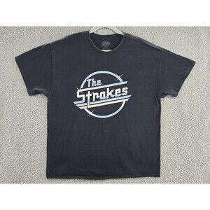 The Strokes Shirt Mens Large Black Rock Band T-Shirt Tee Concert Tour Graphic